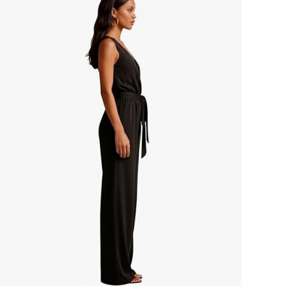 Lascana V Neck Black Sleeveless Jumpsuit Romper Size 36 NWT - Picture 2 of 8